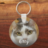 カスタム写真と名前パーソナライズされた キーホルダー (正面)