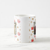 カスタム写真と名前メリーパーソナライズされたクリスマス コーヒーマグカップ (中央)