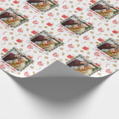 カスタム写真と名前メリーパーソナライズされたクリスマス ラッピングペーパー (角)