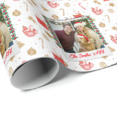 カスタム写真と名前メリーパーソナライズされたクリスマス ラッピングペーパー (ロールコーナー)