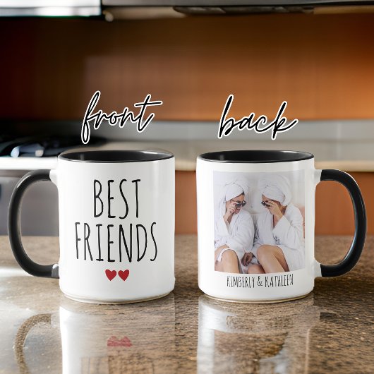 カスタム写真と名前最高のFriends Mug, BFF Gift マグカップ