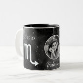 カスタム写真と名前 さそり座 コーヒーマグ ツートーンマグカップ (正面左)