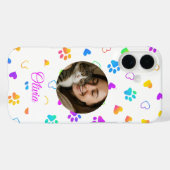 カスタム写真と名前Colorfu Pawプリント Case-Mate iPhoneケース (裏面 (横))