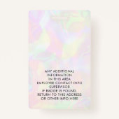 カスタム写真と名前Iristementホログラフィックスタッフ バッジ (裏面)