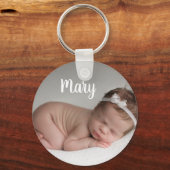 カスタム写真と名前keychain パーソナライズされた キーホルダー (正面)