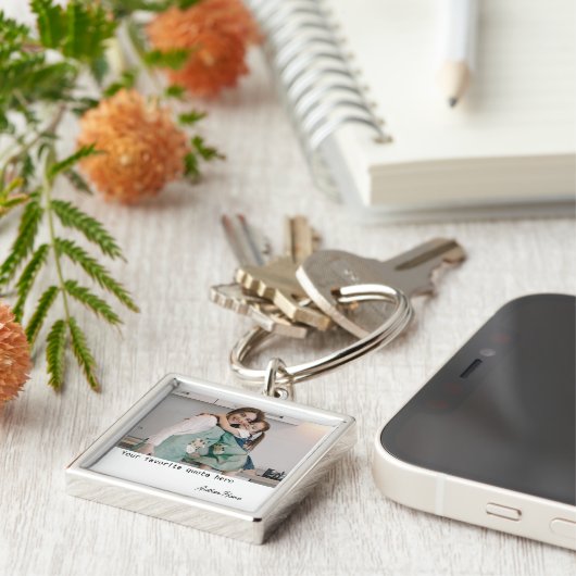 カスタム写真と名前Keychain、女性への贈り物 キーホルダー (側面)