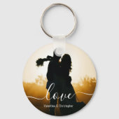 カスタム写真と名前Love Script Keychain キーホルダー (正面)