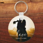 カスタム写真と名前Love Script Keychain キーホルダー (正面)