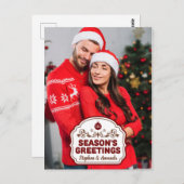 カスタム写真と名前Season's Greetingsはがき ポストカード (正面/裏面)