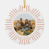カスタム写真と年の日が差すこと両面 セラミックオーナメント (正面)