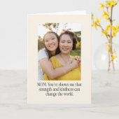 カスタム写真と感動的引用文母の日 カード (黄色い花)