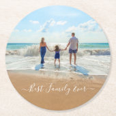 カスタム写真と文字あなたのデザインファ最高のイミリー ラウンドペーパーコースター (正面)