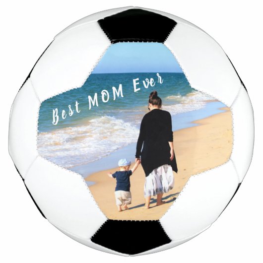 カスタム写真と文字あなたのデザイン最高の- MOM Ever サッカーボール (正面)