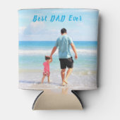 カスタム写真と文字のクーラーボックス-最高のパパ・エバー 缶クーラー (正面)