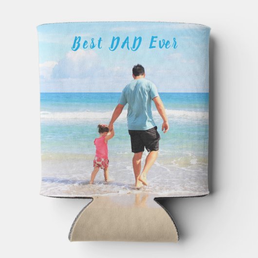 カスタム写真と文字のクーラーボックス-最高のパパ・エバー 缶クーラー (裏面)