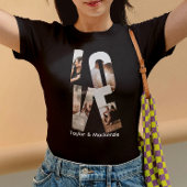 カスタム写真と文字のパーソナライズされた愛 Tシャツ