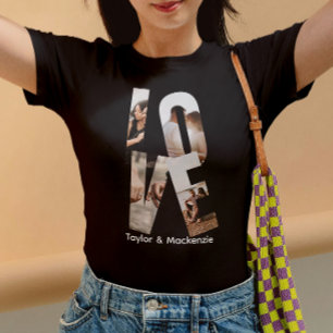 カスタム写真と文字のパーソナライズされた愛 Tシャツ