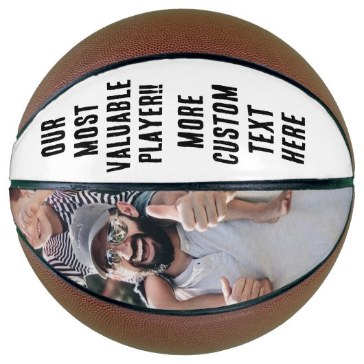 カスタム写真と文字のパーソナライズされた父の日 バスケットボール (正面)