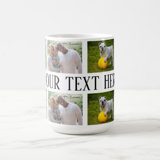 カスタム写真と文字のマグパーソナライズされた、写真のマグ コーヒーマグカップ (中央)