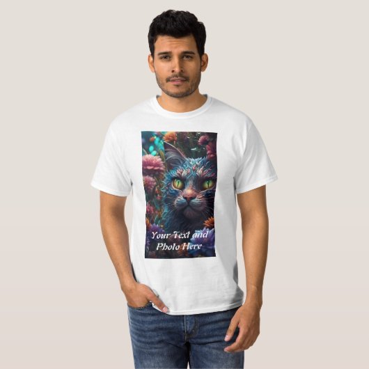 カスタム写真と文字の追加 Tシャツ (正面フル)