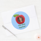 カスタム写真と文字アップル顔シール ラウンドシール (封筒)