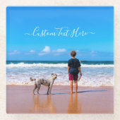 カスタム写真と文字ガラスのコースター ガラスコースター (正面)