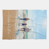 カスタム写真と文字キッチンタオル キッチンタオル (横)