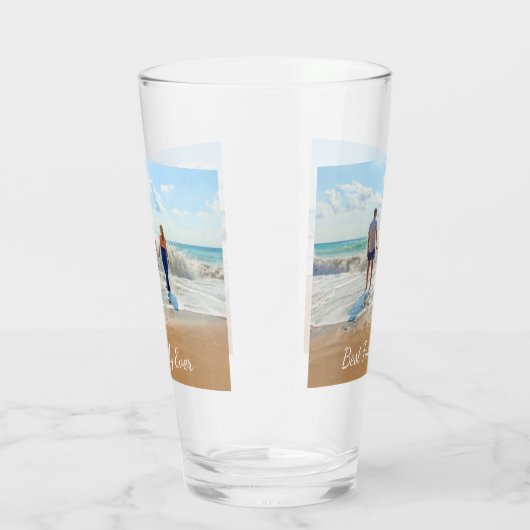 カスタム写真と文字グラス – ファミ最高のリーエバー タンブラーグラス (右)