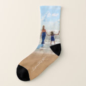 カスタム写真と文字ソックス – あなたの家族のデザイン ソックス (左外側)
