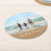 カスタム写真と文字デザインザファミ最高のリー ラウンドペーパーコースター (アングル)