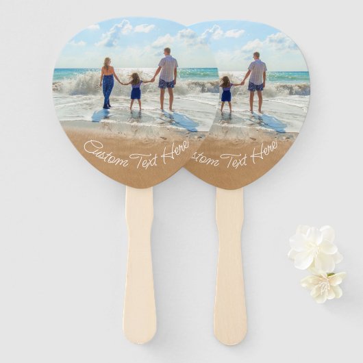 カスタム写真と文字ハンドファンデザイン ハンドファン (正面&裏面)