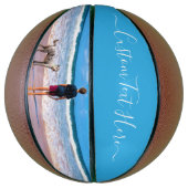 カスタム写真と文字バスケットボール自分のデザイン バスケットボール (縦)