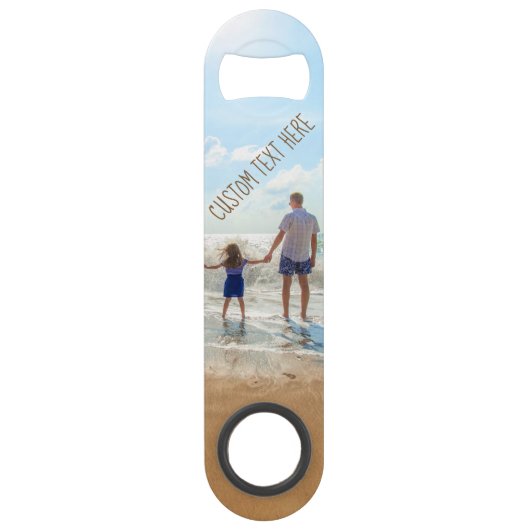 カスタム写真と文字バー鍵あなたの写真デザイン スピード栓抜き (裏面)