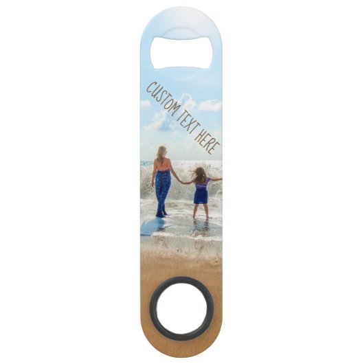 カスタム写真と文字バー鍵あなたの写真デザイン スピード栓抜き (正面)