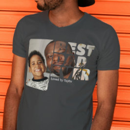 カスタム写真と文字パーソナライズされた最高のパパ Tシャツ