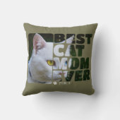 カスタム写真と文字パーソナライズされた最高の猫ママ クッション (裏面)