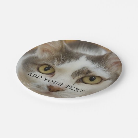 カスタム写真と文字パーソナライズされた紙プレート ペーパープレート (アングル)