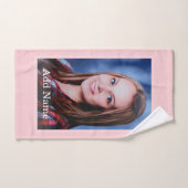 カスタム写真と文字パーソナライズされた風呂 ハンドタオル (ハンドタオル)
