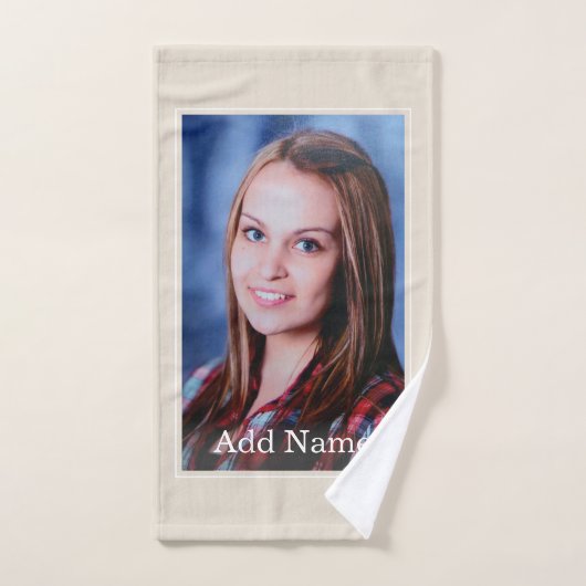 カスタム写真と文字パーソナライズされた風呂 ハンドタオル (ハンドタオル)