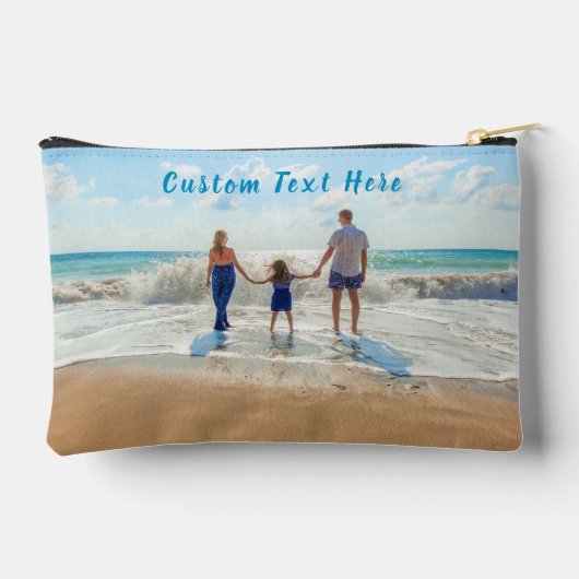 カスタム写真と文字パーソナライズされた アクセサリーポーチ (裏面)