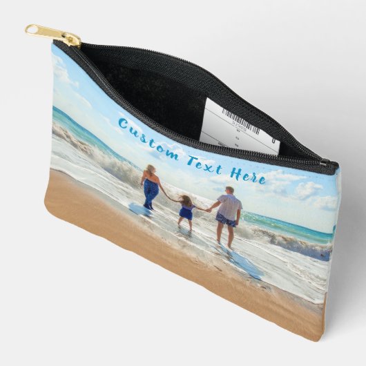 カスタム写真と文字パーソナライズされた アクセサリーポーチ (見開き)