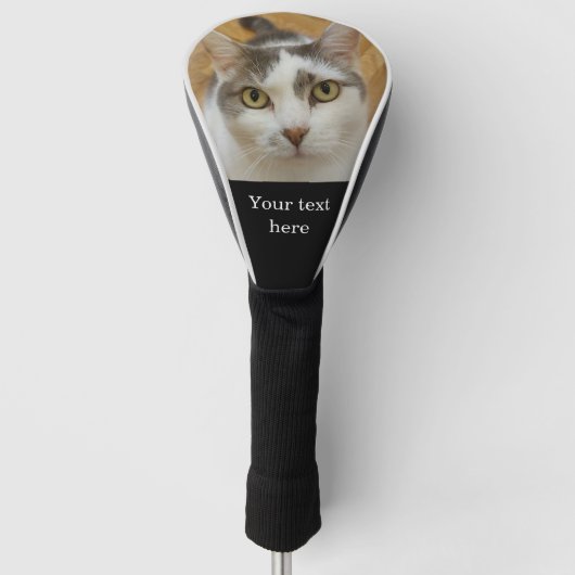 カスタム写真と文字パーソナライズされた ゴルフヘッドカバー (正面)