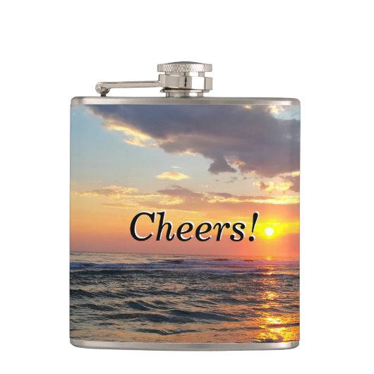 カスタム写真と文字パーソナライズされた フラスク (正面)