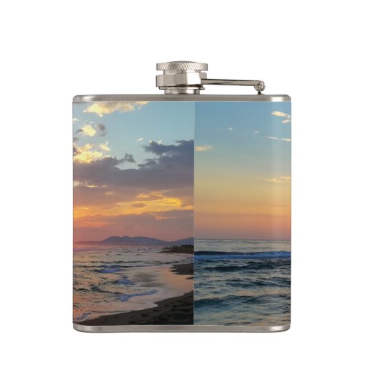 カスタム写真と文字パーソナライズされた フラスク (裏面)