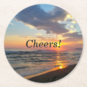 カスタム写真と文字パーソナライズされた ラウンドペーパーコースター (正面)