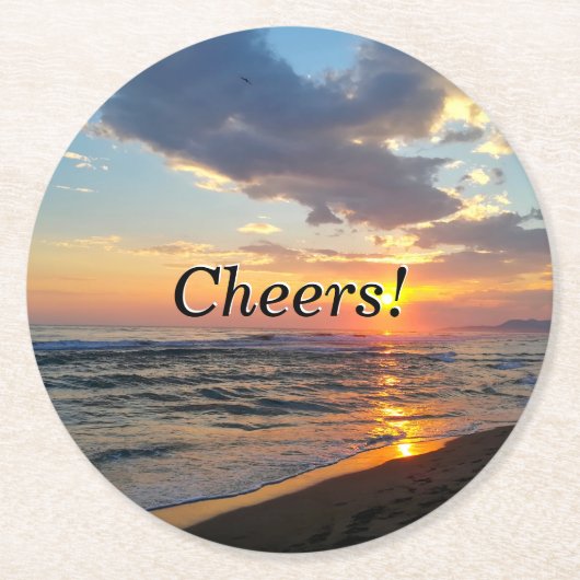 カスタム写真と文字パーソナライズされた ラウンドペーパーコースター (正面)