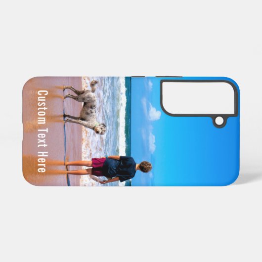 カスタム写真と文字パーソナライズされた SAMSUNG GALAXYケース (裏面横)