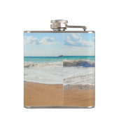 カスタム写真と文字フラスコ – 夏のデザイン フラスク (裏面)