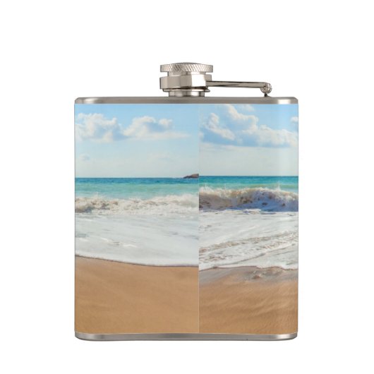 カスタム写真と文字フラスコ – 夏のデザイン フラスク (裏面)