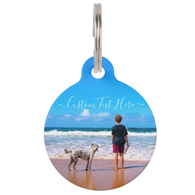 カスタム写真と文字ペット用名札自分のデザイン ペット　ネームタグ (正面)